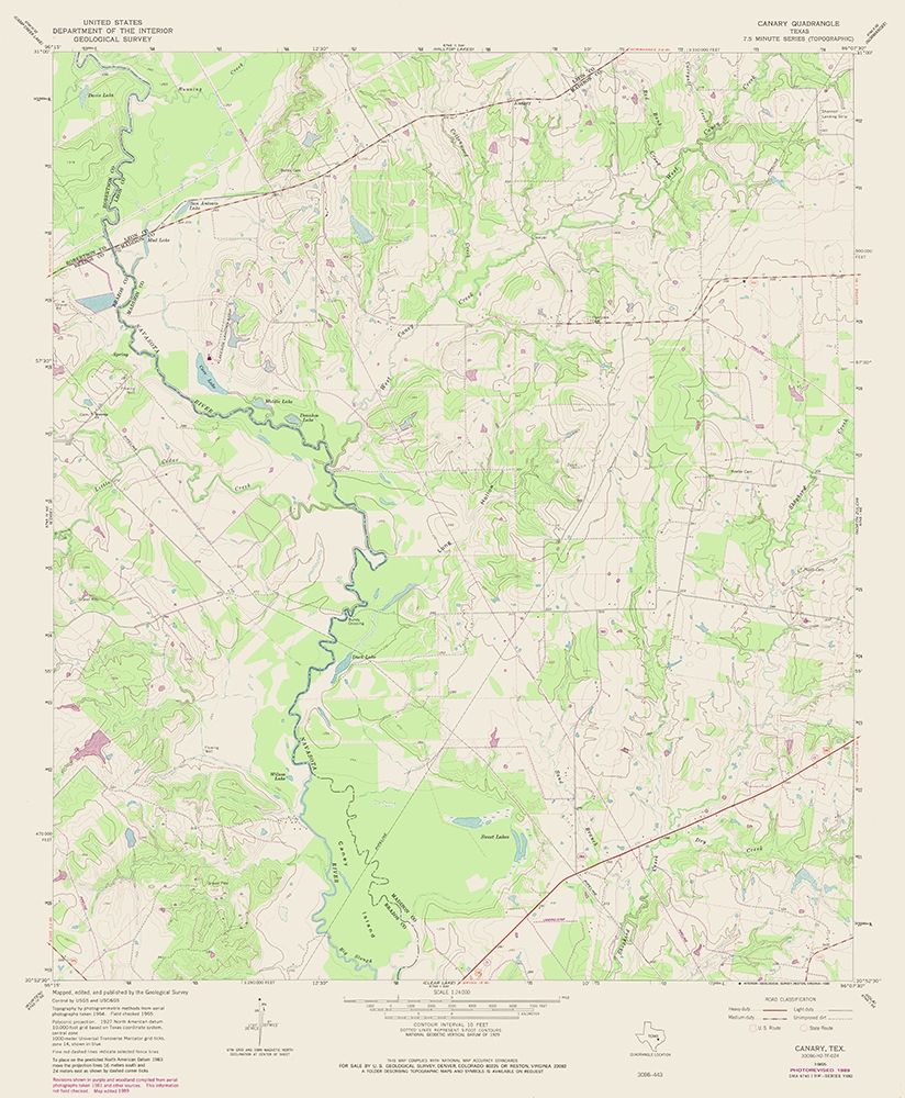 Canary Texas Quad - USGS 1965