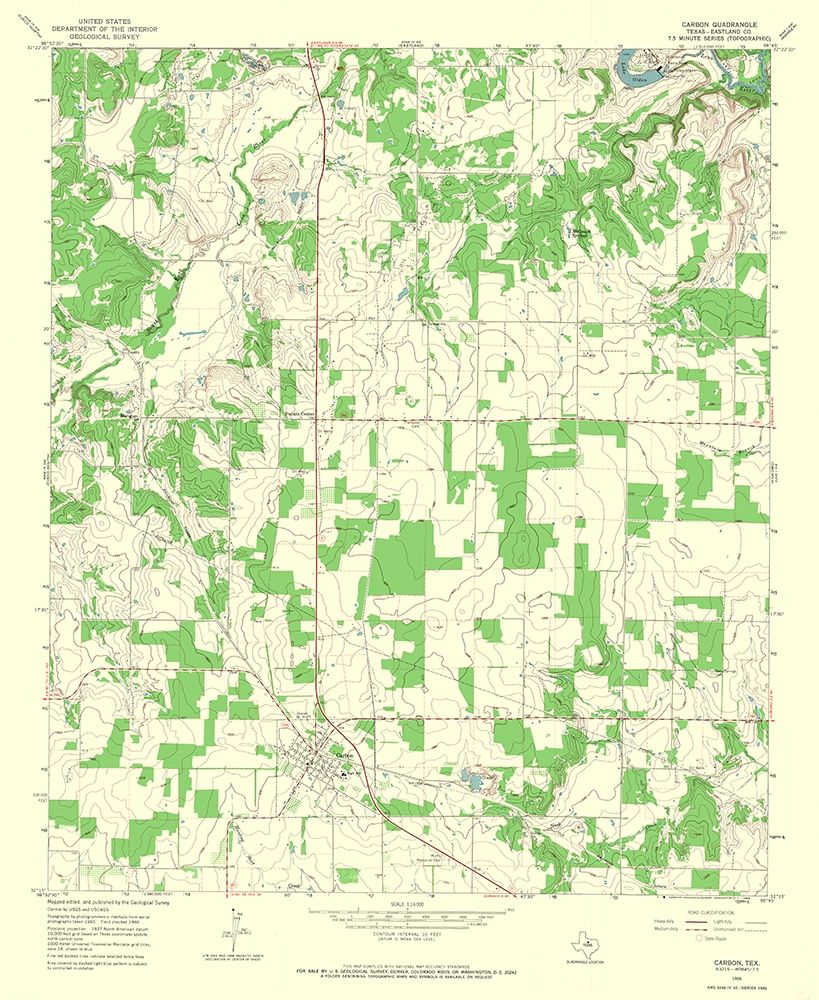 Carbon Texas Quad - USGS 1966