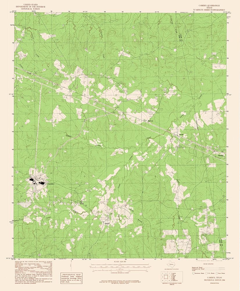 Camden Texas Quad - USGS 1979