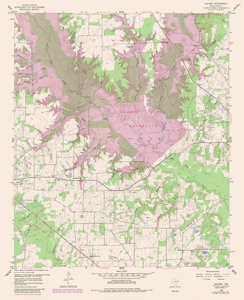 Calvary Texas Quad - USGS 1959
