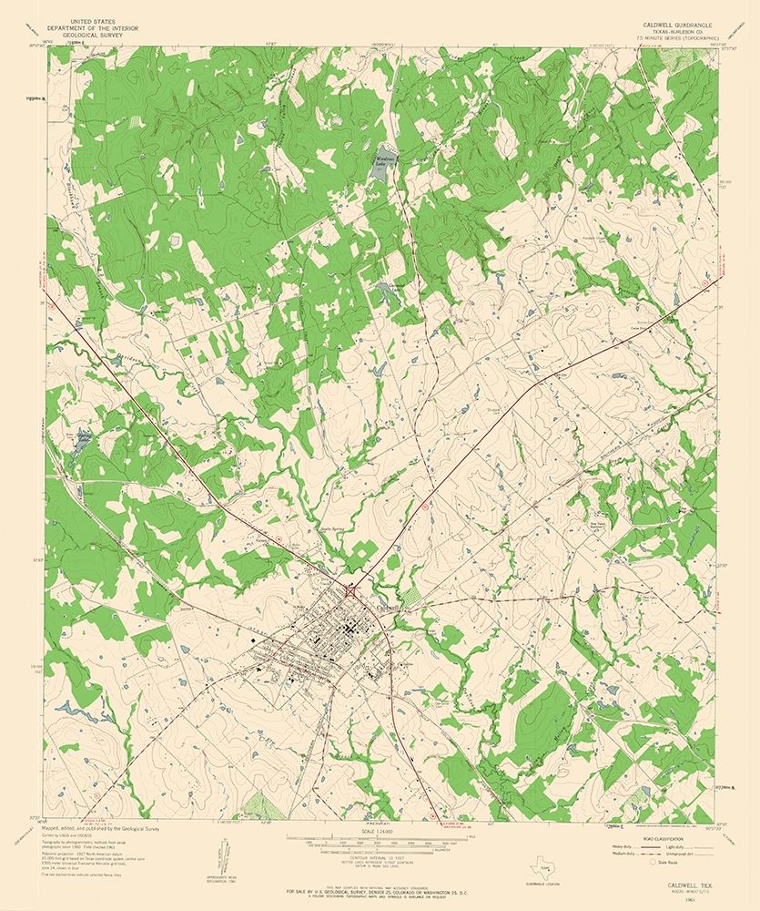 Caldwell Texas Quad - USGS 1961