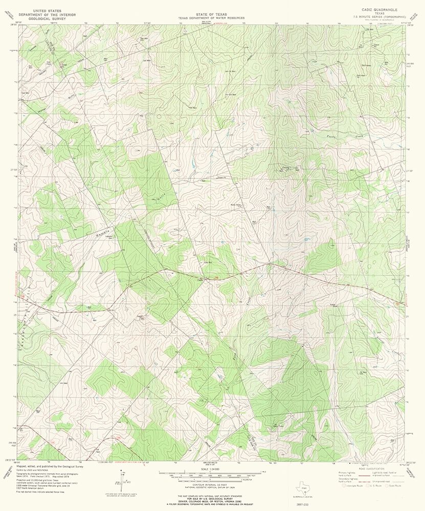 Cadiz Texas Quad - USGS 1979