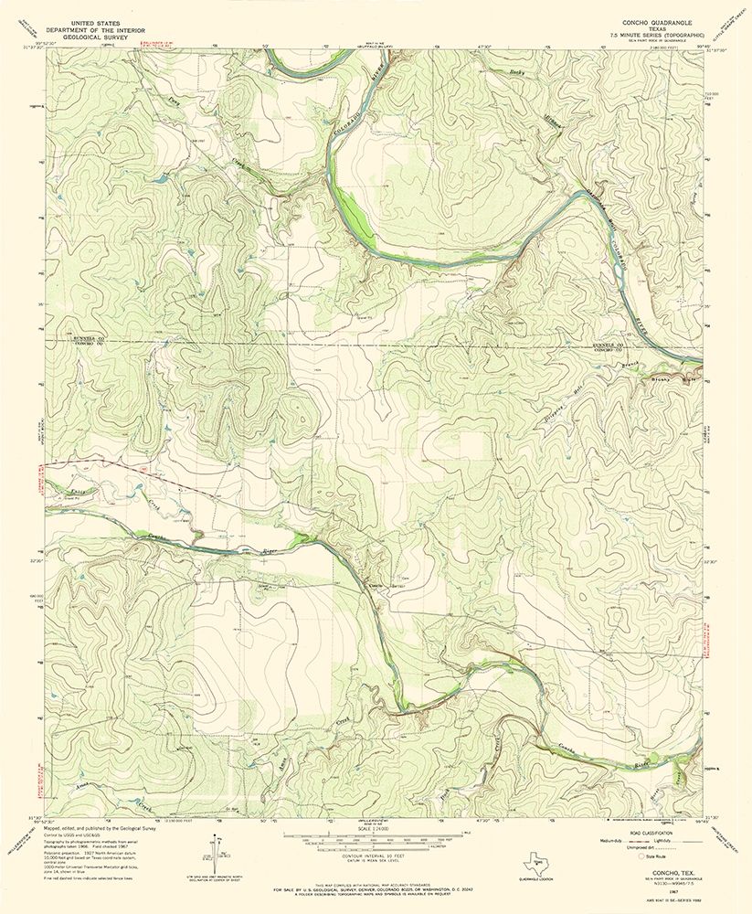 Concho Texas Quad - USGS 1967