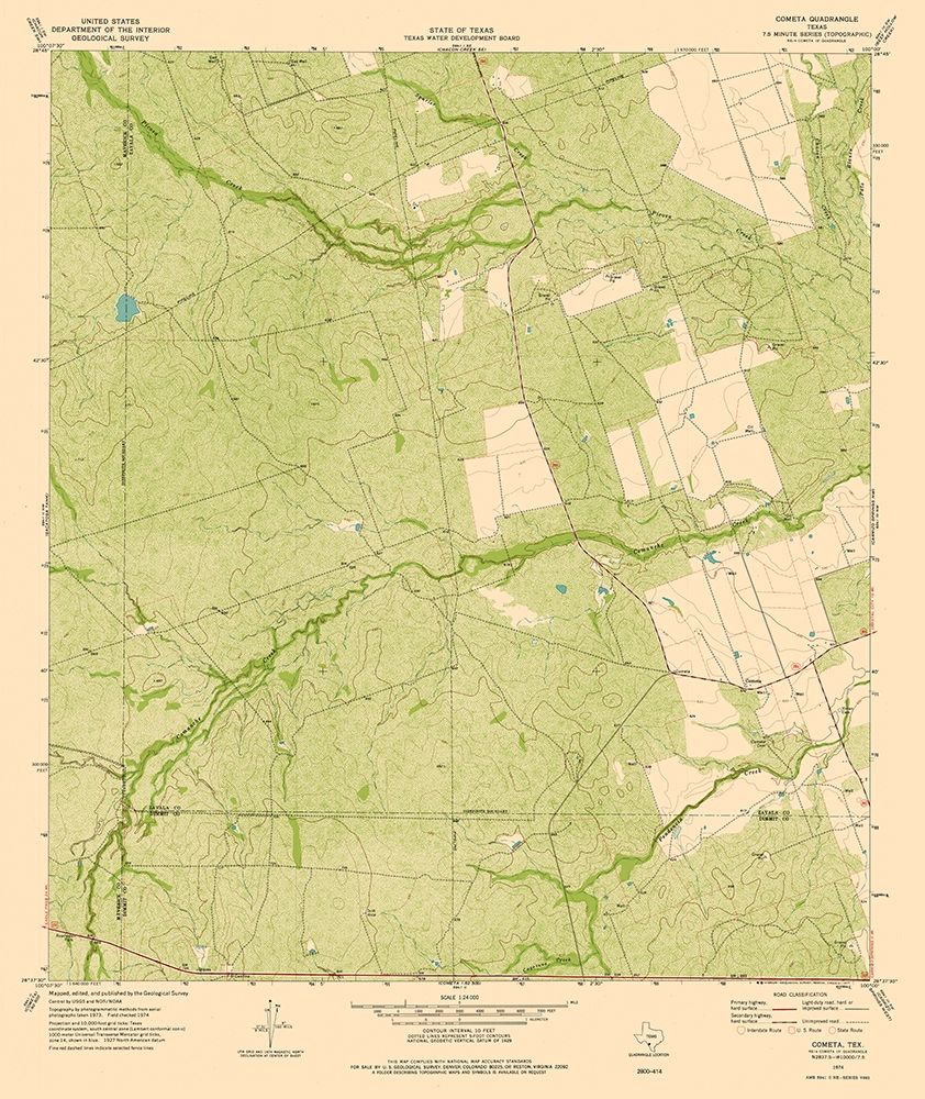 Cometa Texas Quad - USGS 1974