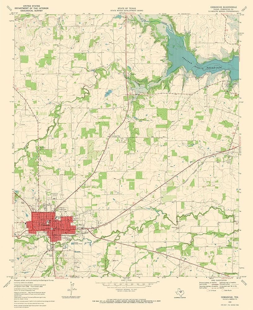 Comanche Texas Quad - USGS 1969