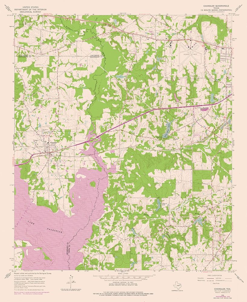 Chandler Texas Quad - USGS 1966