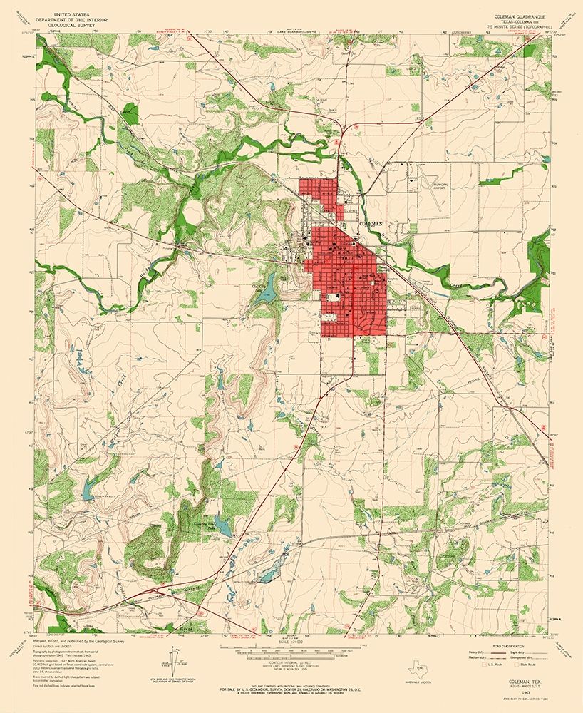 Coleman Texas Quad - USGS 1963