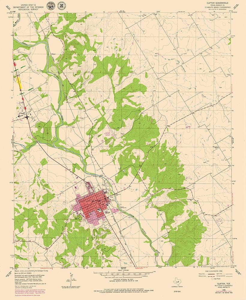 Clifton Texas Quad - USGS 1955