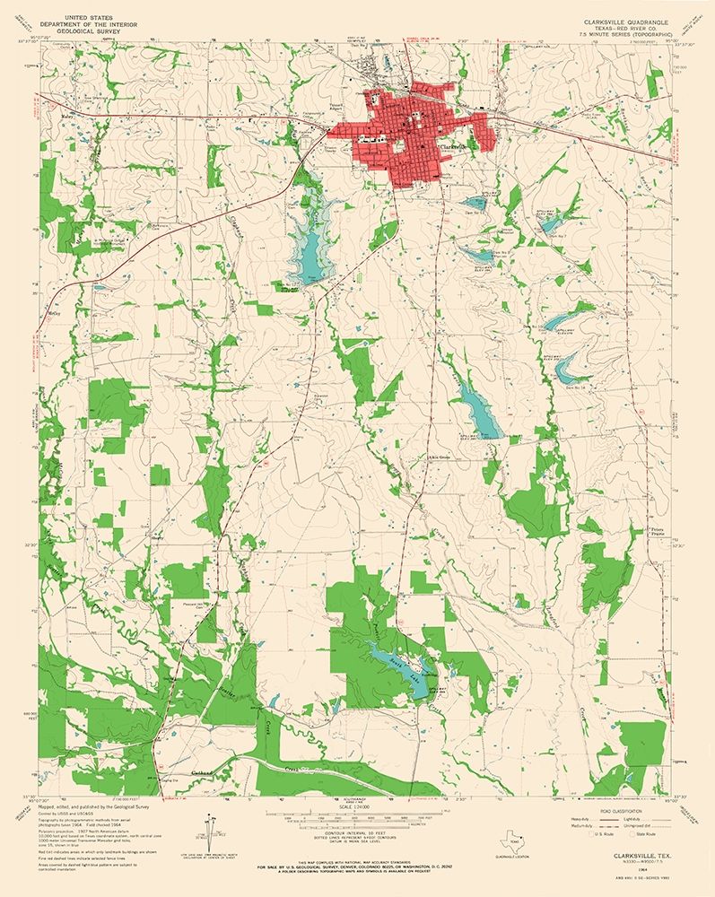 Clarksville Texas Quad - USGS 1964