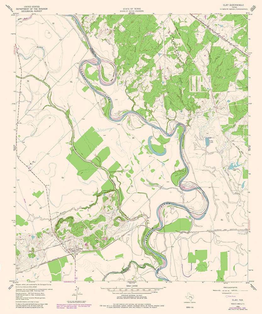 Clay Texas Quad - USGS 1980