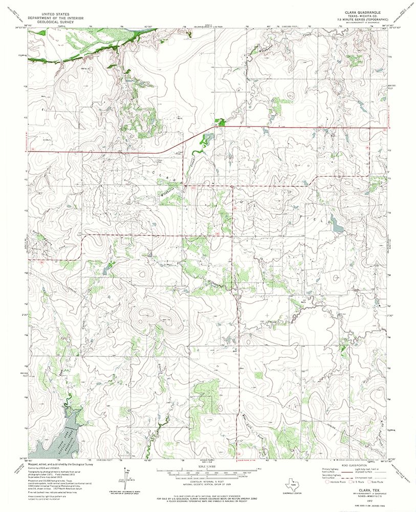 Clara Texas Quad - USGS 1972