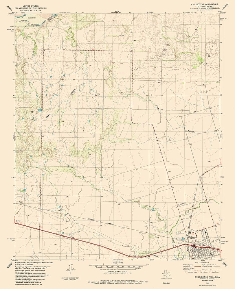 Chillicothe Texas Quad - USGS 1984