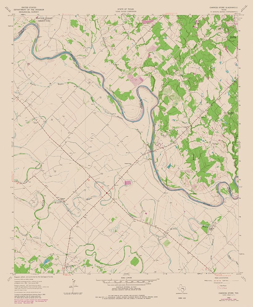 Chances Store Texas Quad - USGS 1980