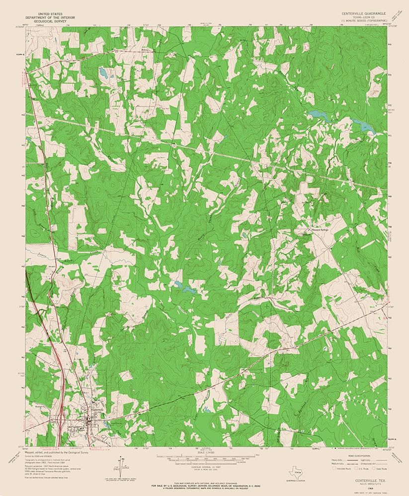 Centerville Texas Quad - USGS 1964