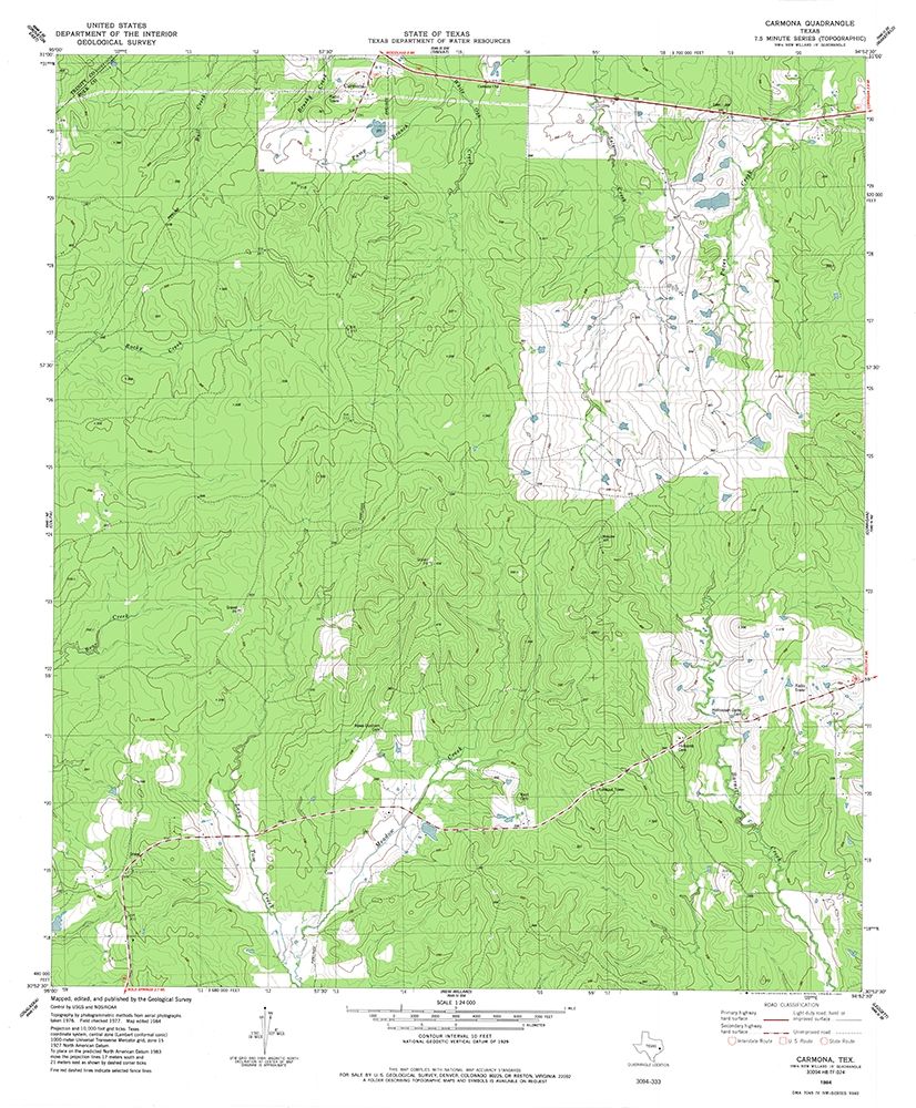 Carmona Texas Quad - USGS 1984