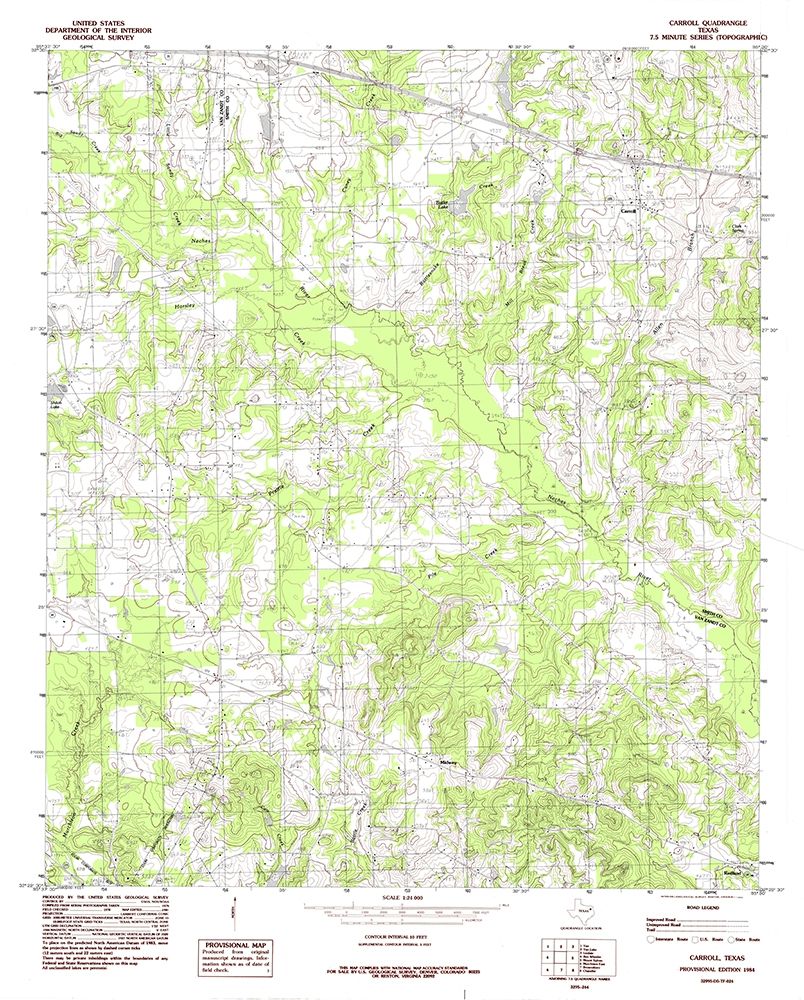 Carroll Texas Quad - USGS 1984
