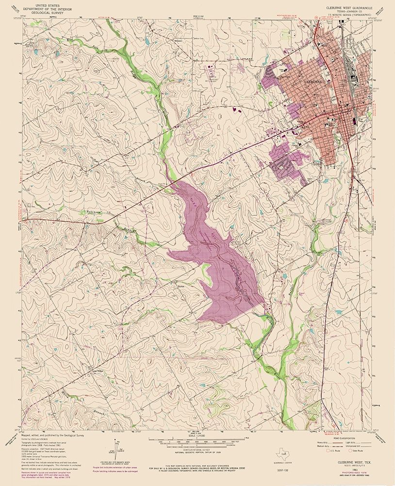 Cleburne West Texas Quad - USGS 1978