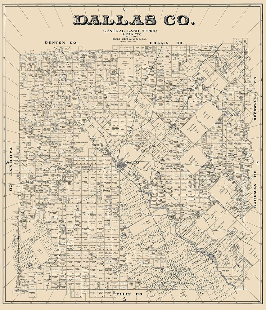 Dallas Texas Landowner - Land Office 1884