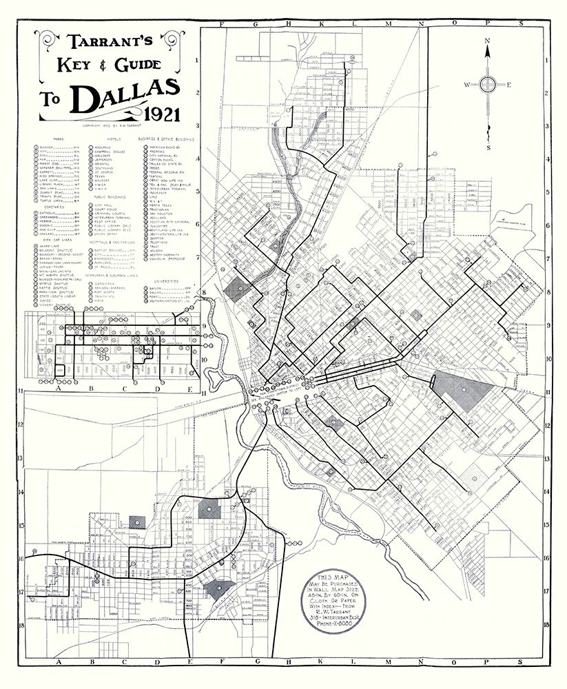 Dallas Texas Key and Guide - Tarrant 1921
