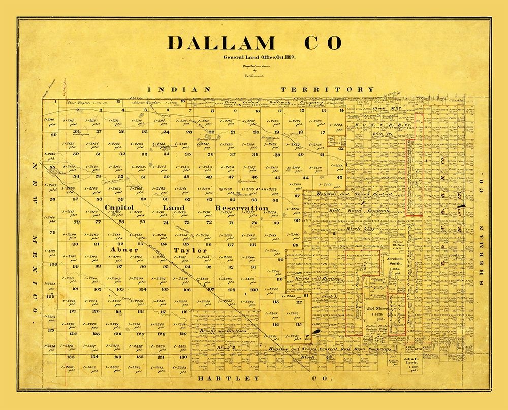 Dallam County Texas - Beaumont 1889