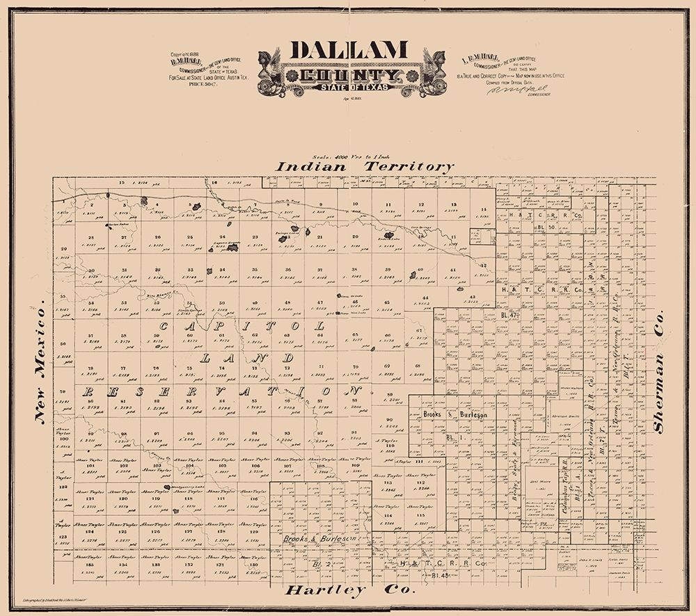 Dallam County Texas - Hall 1888