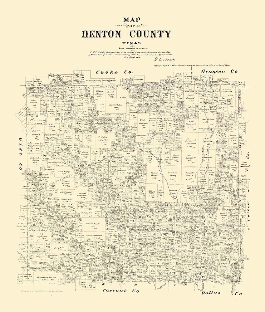 Denton County Texas - Walsh 1879