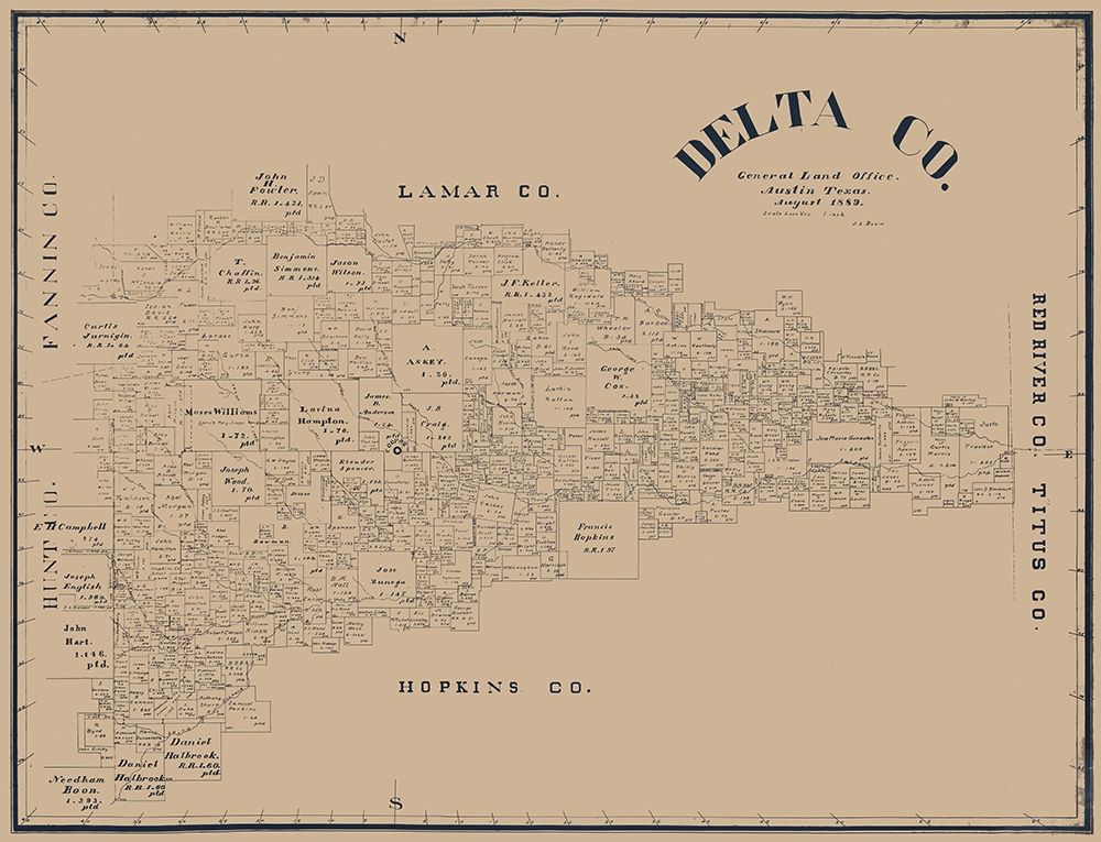 Delta County Texas - Blain 1889