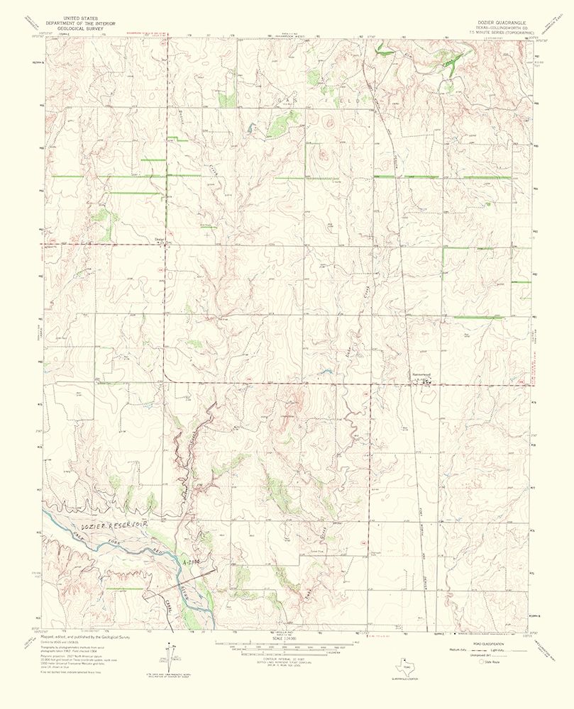 Dozier Texas Quad - USGS 1967
