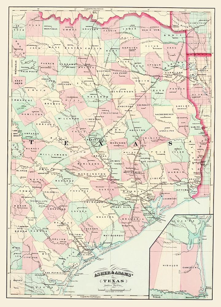 Texas Eastern Portion - Asher 1874
