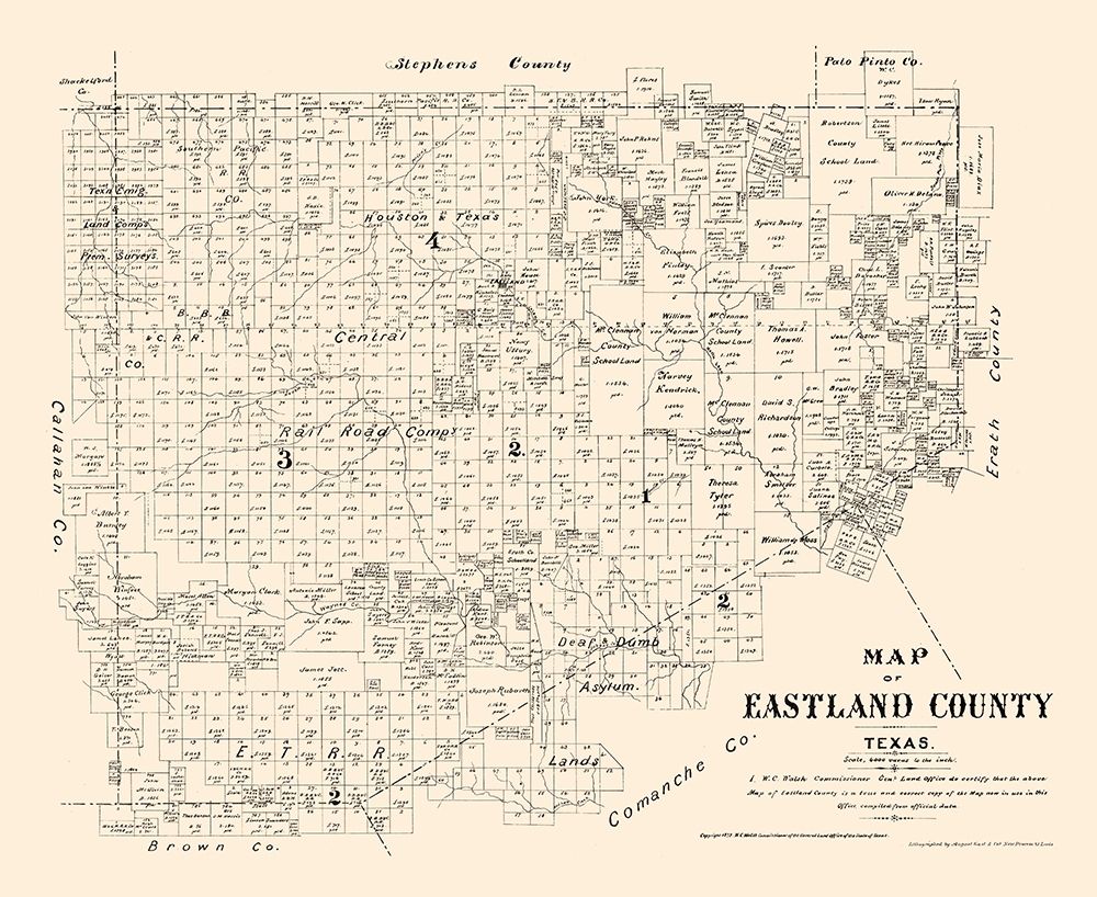 Eastland County Texas - Walsh 1879