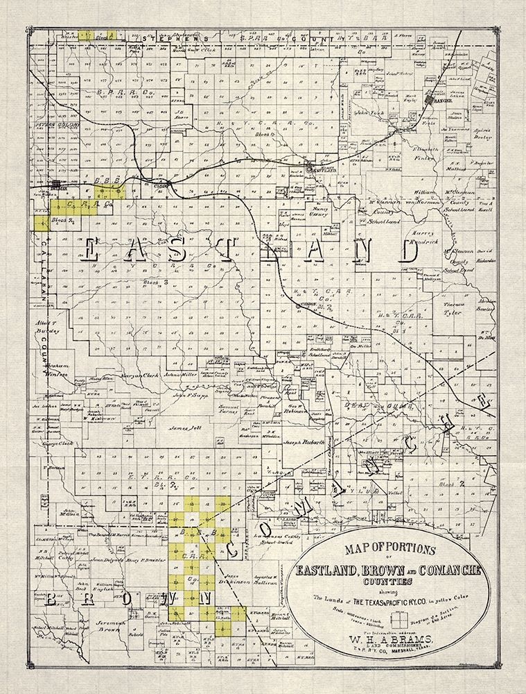 Eastland, Brown, Comanche County Texas -1890