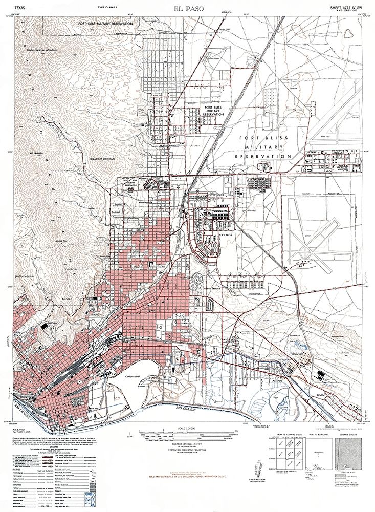 El Paso Texas Sheet - USGS 1947