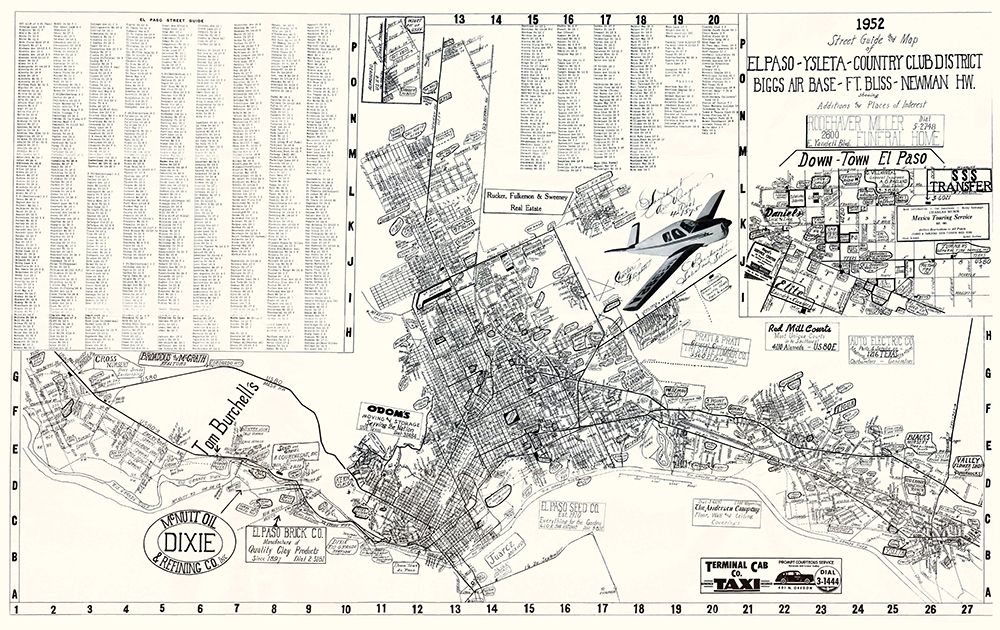 El Paso Texas Street Guide - Newman 1952