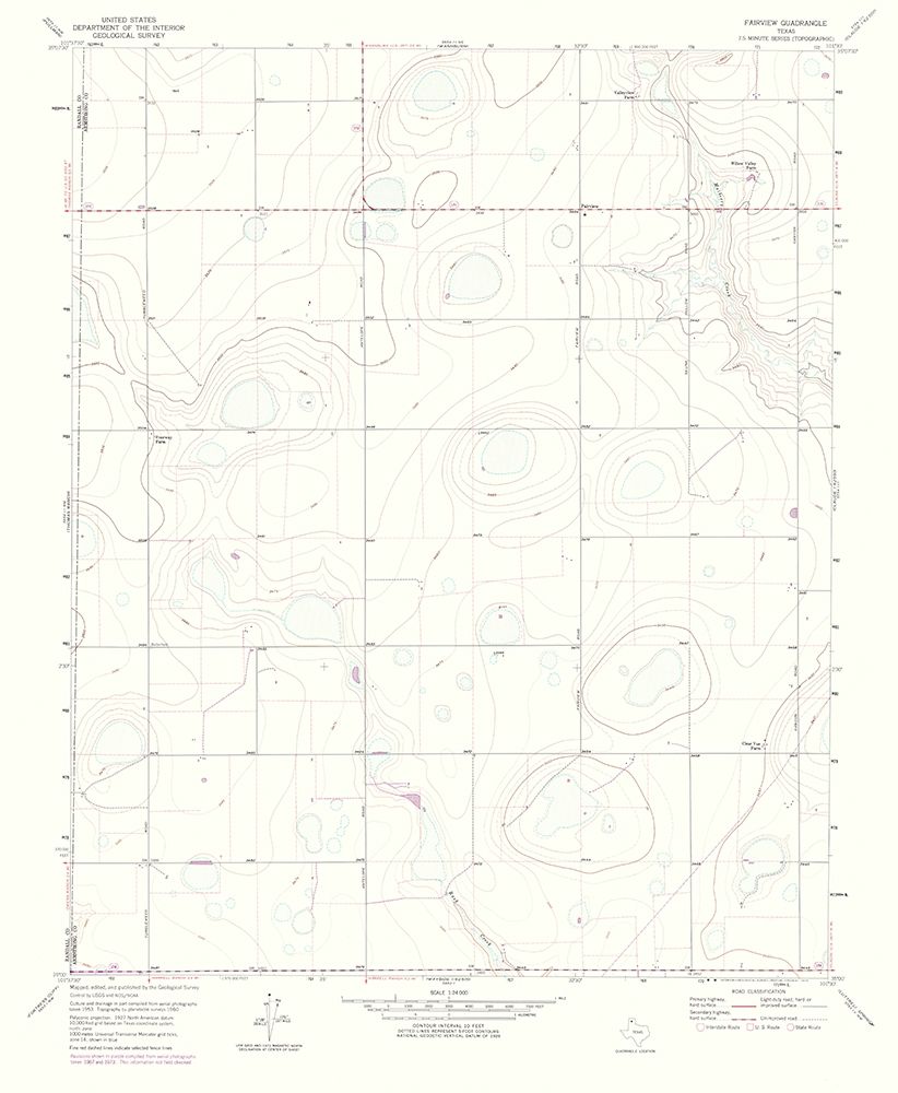 Fairview Texas Quad - USGS 1975