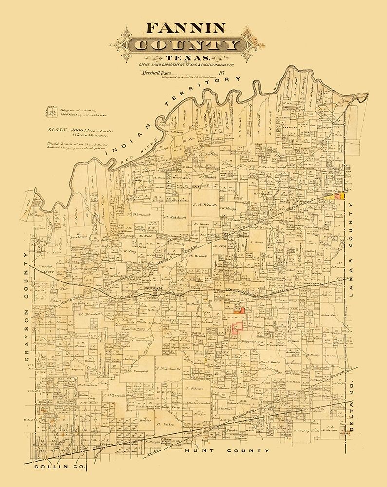 Fannin County Texas - Marshall 1870