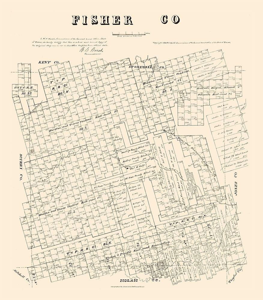Fisher County Texas - Walsh 1880