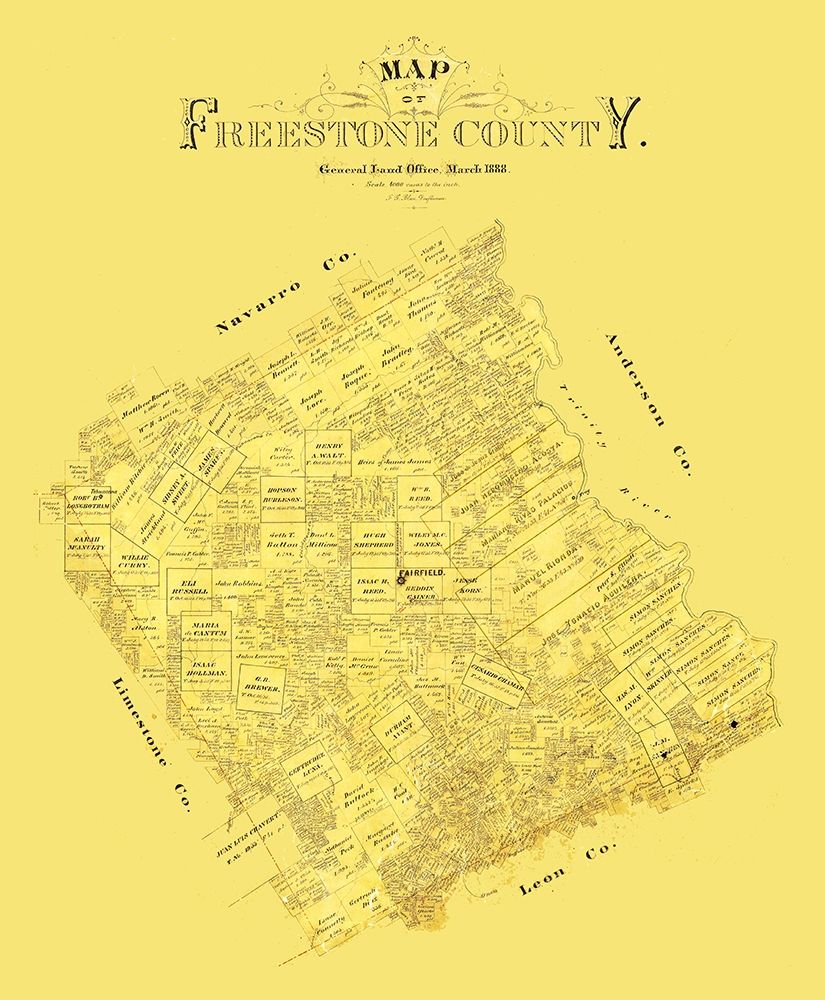 Freestone County Texas - Blau 1888