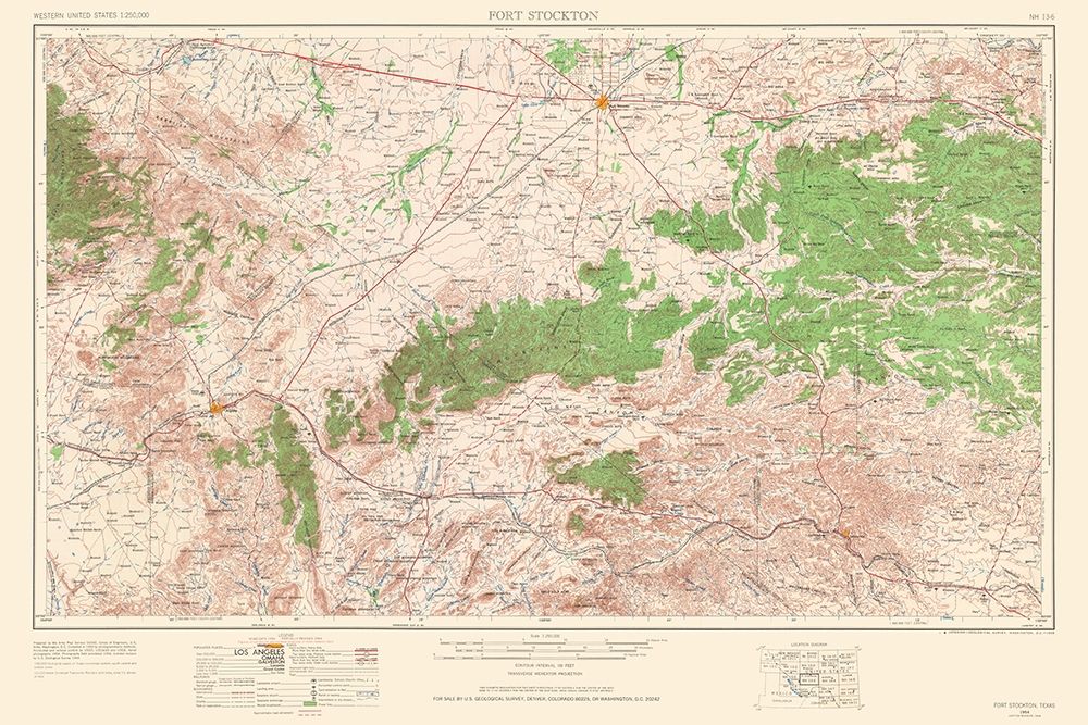Fort Stockton Texas Quad - USGS 1964