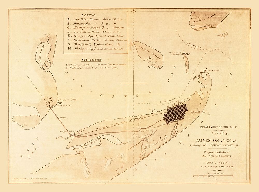 Galveston Fortifications Texas - Long 1862