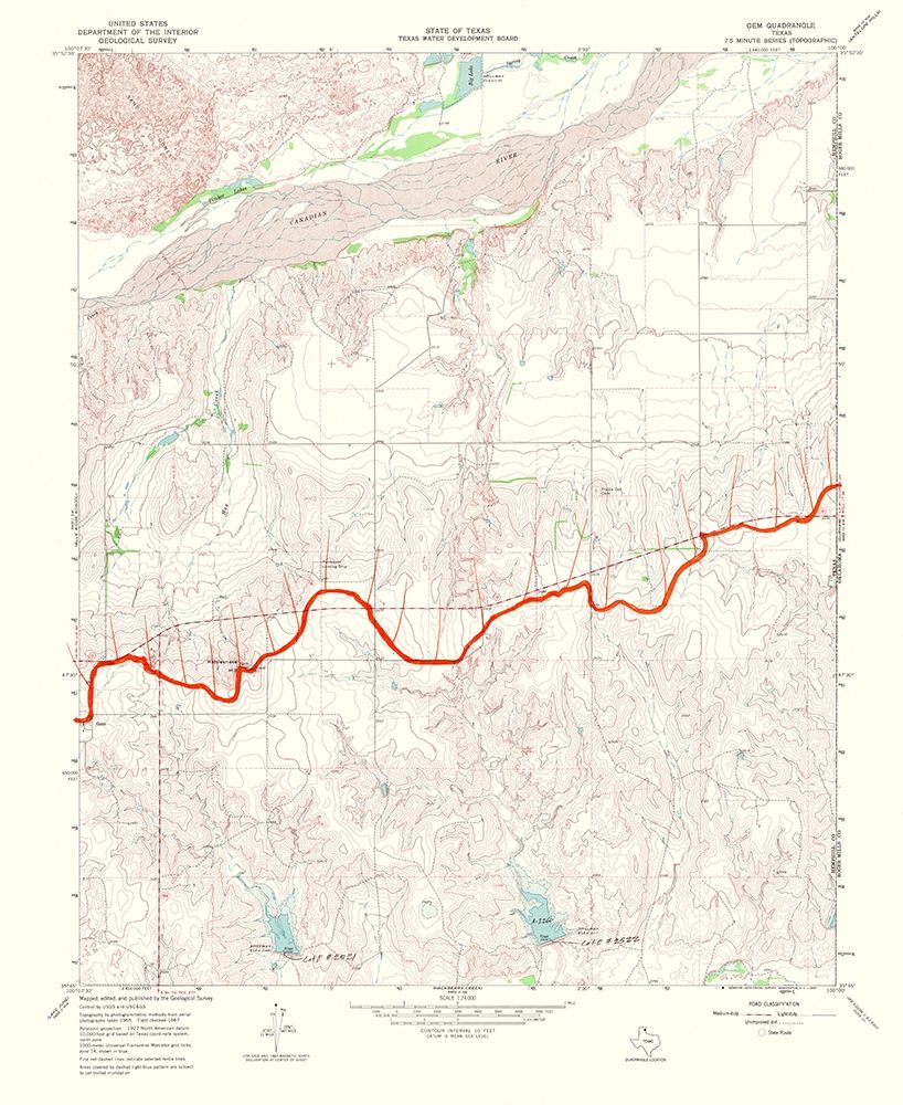 Gem Texas Quad - USGS 1969