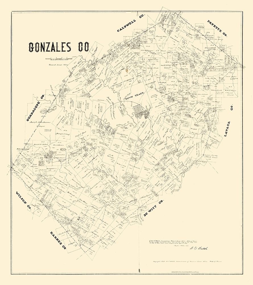 Gonzales County Texas - Walsh 1880