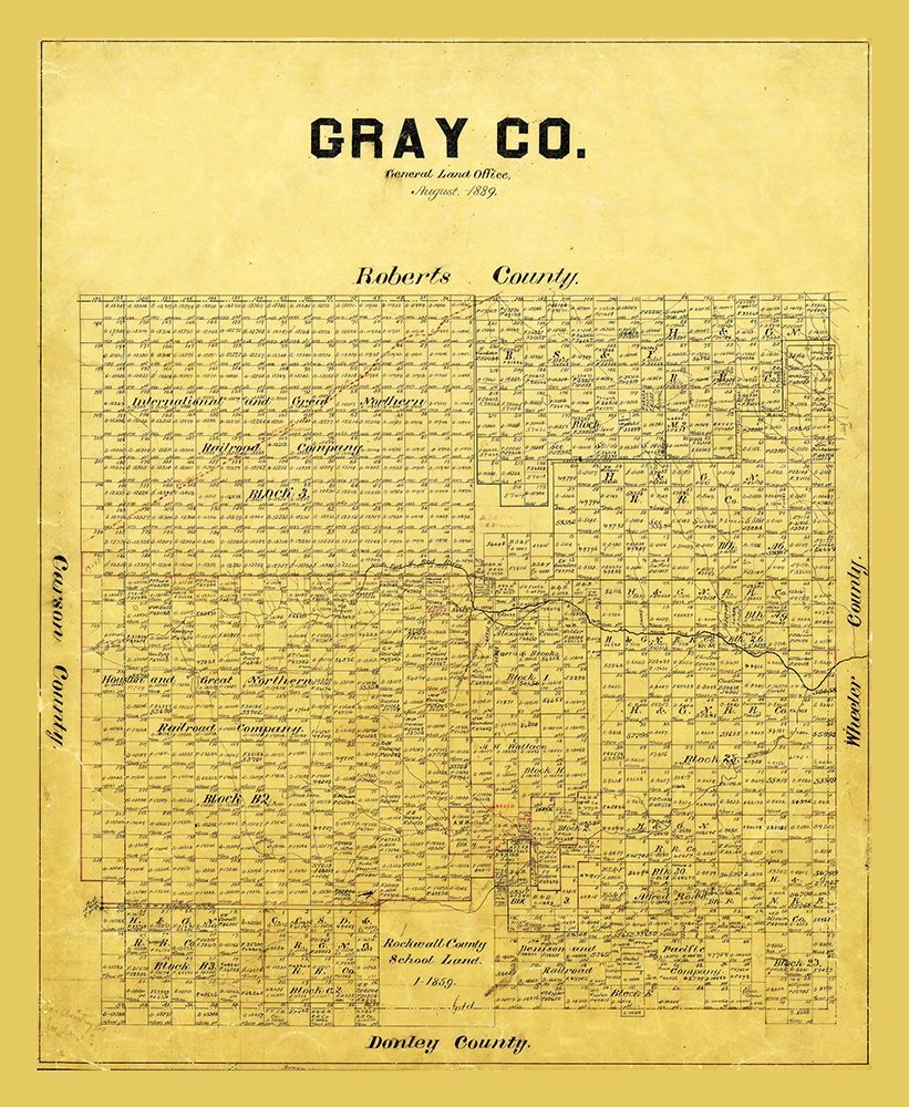Gray County Texas - 1889