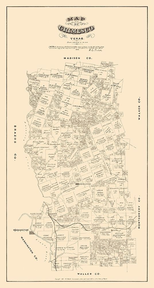 Grimes County Texas - Walsh 1880