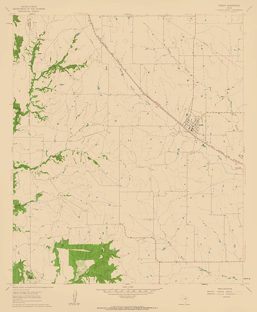 Godley Texas Quad - USGS 1961