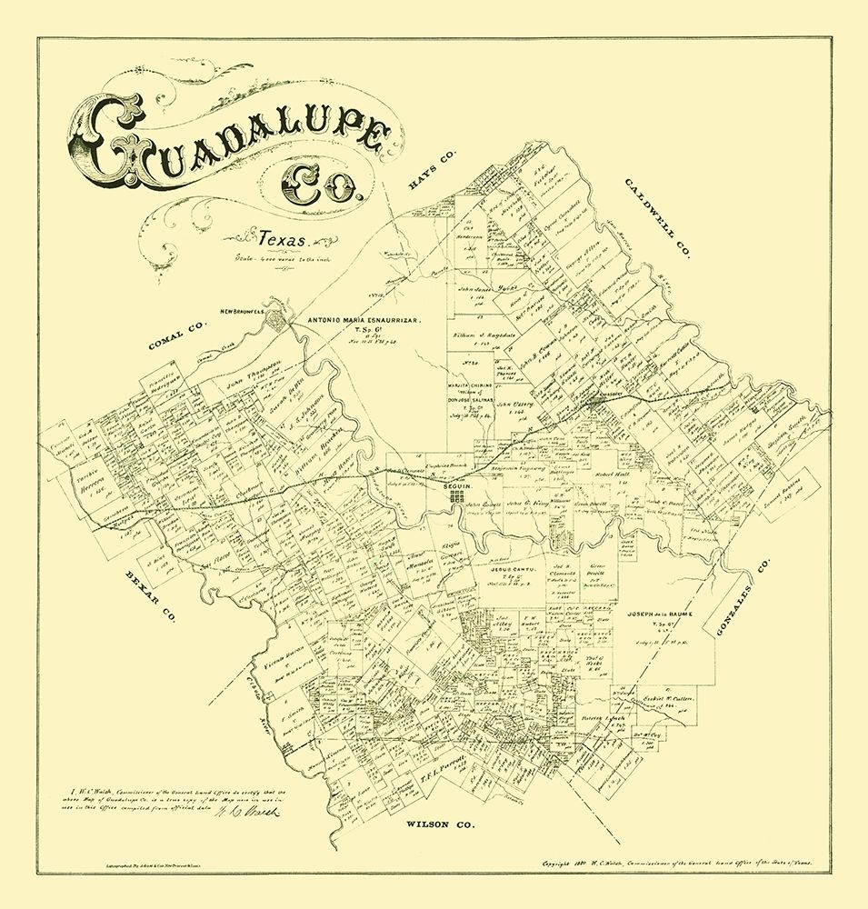 Guadalupe County Texas - Walsh 1880