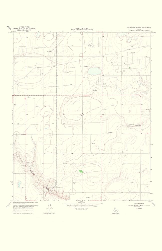 Grandview School Texas Quad - USGS 1967