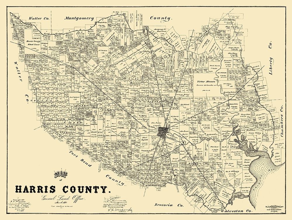 Harris Texas Landowner - Land Office 1893