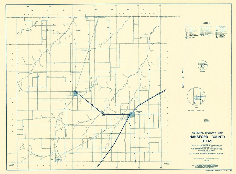 Hansford Texas - Highway Dept 1940