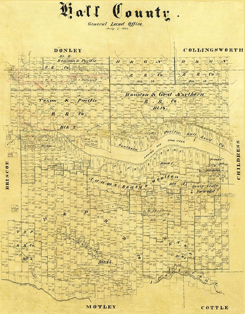 Hall County Texas - 1884