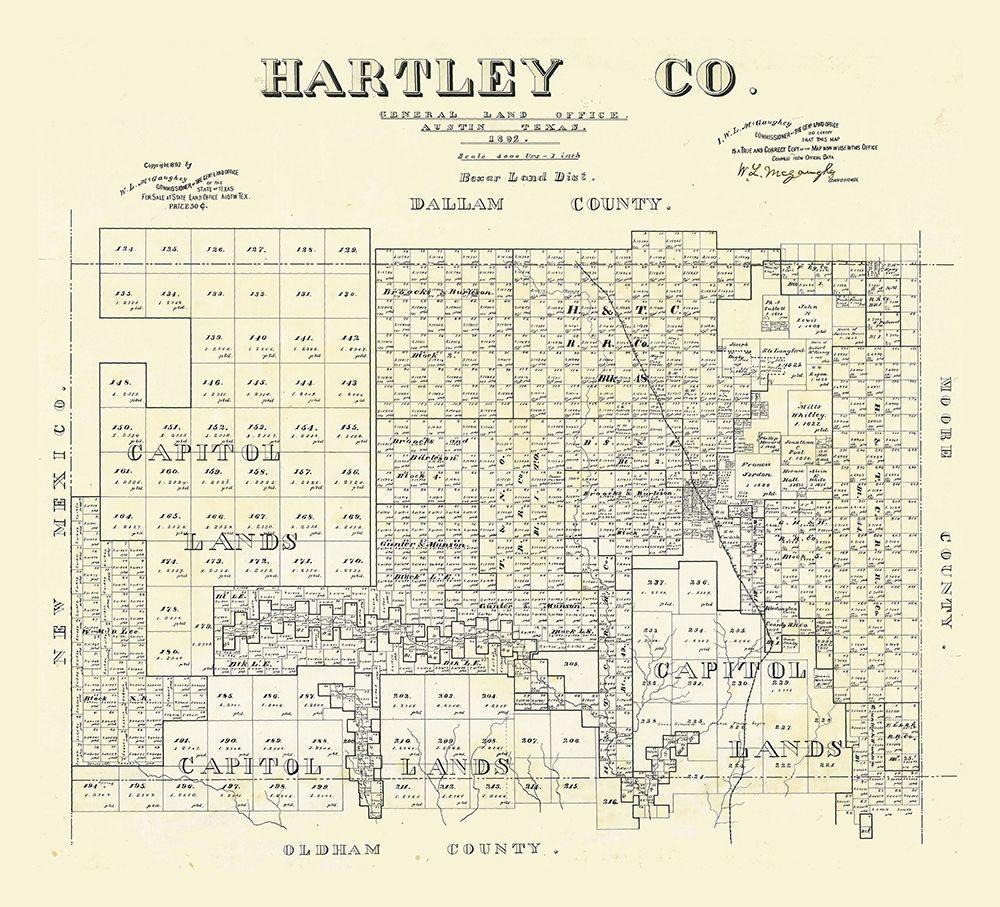 Hartley County Texas - McGaughey 1892
